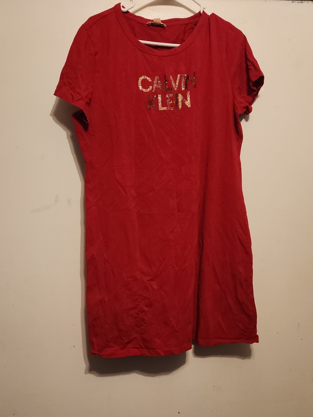 Calvin Klein Red Short Sleeve Logo Tunic
